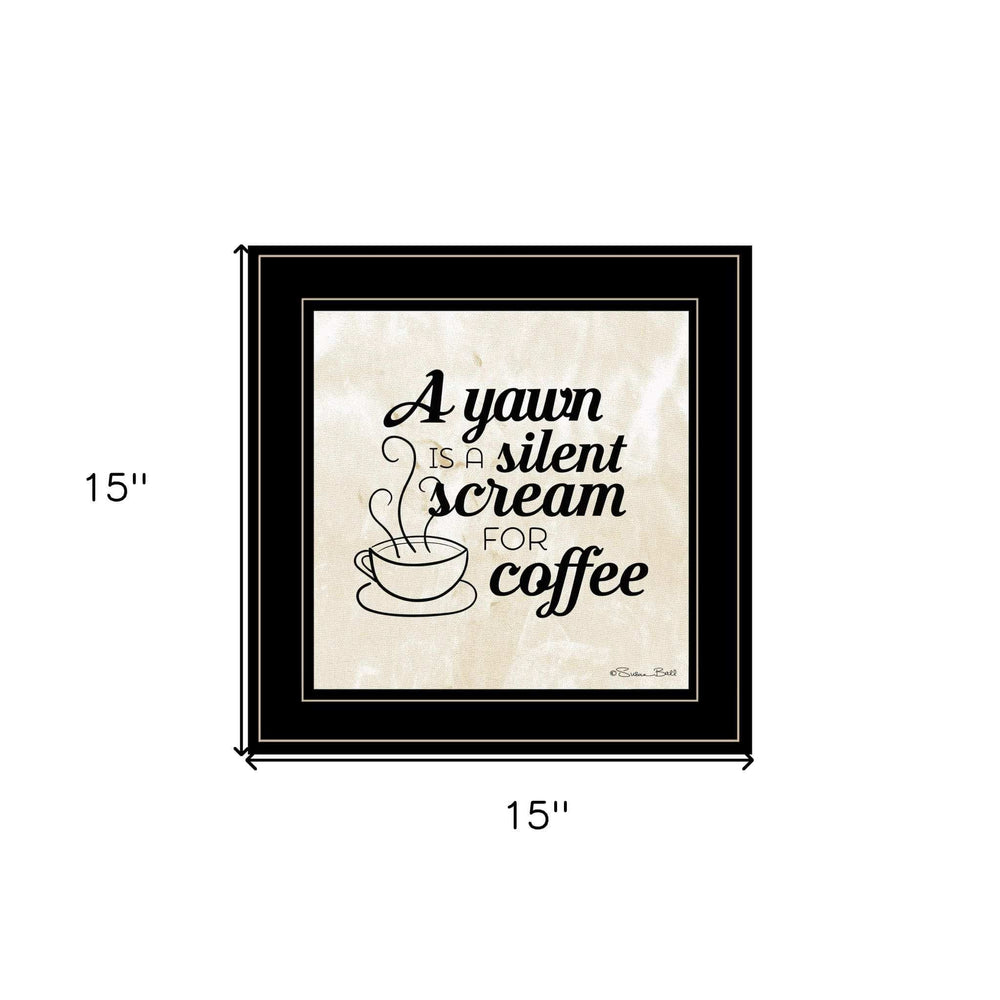 A Silent Scream for Coffee 2 Black Framed Print Wall Art - Homeroots - Flyclothing LLC