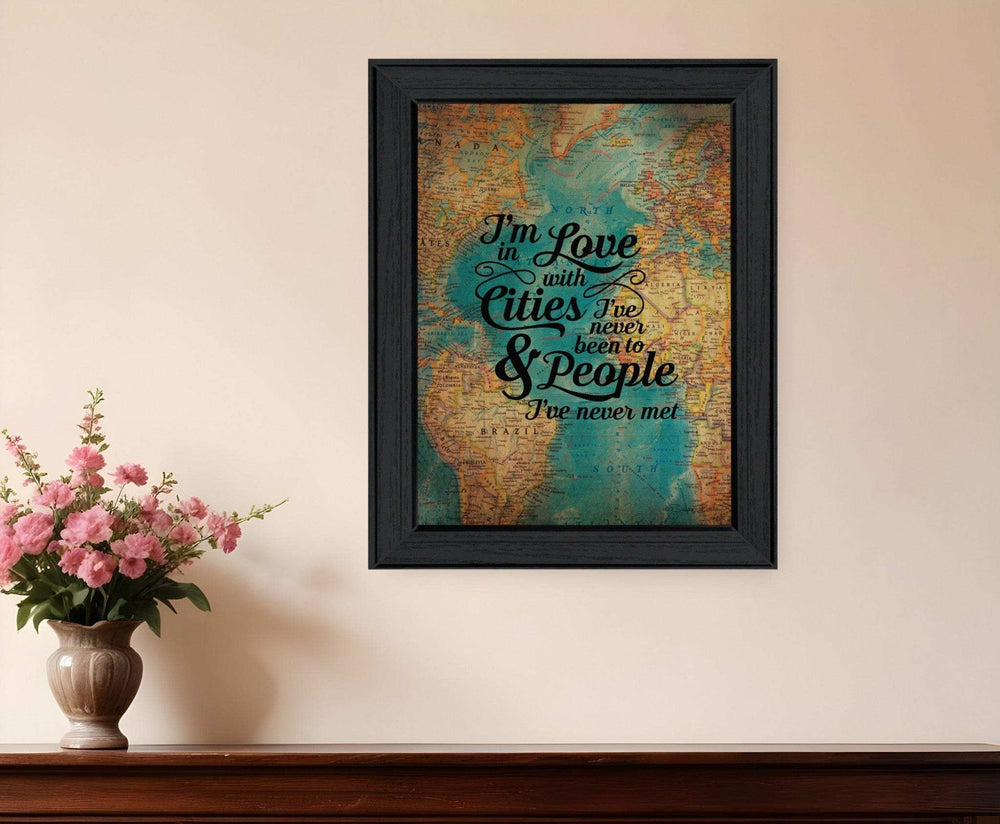 Cities and People Black Framed Print Wall Art - Homeroots - Flyclothing LLC