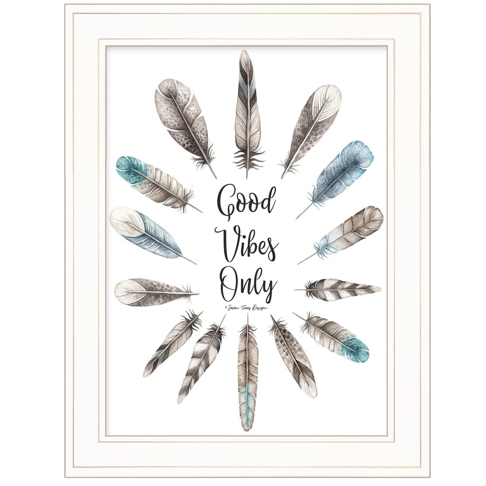 Good Vibes Only 1 White Framed Print Wall Art - Homeroots - Flyclothing LLC