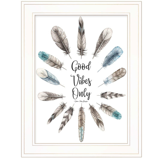 Good Vibes Only 1 White Framed Print Wall Art - Homeroots - Flyclothing LLC