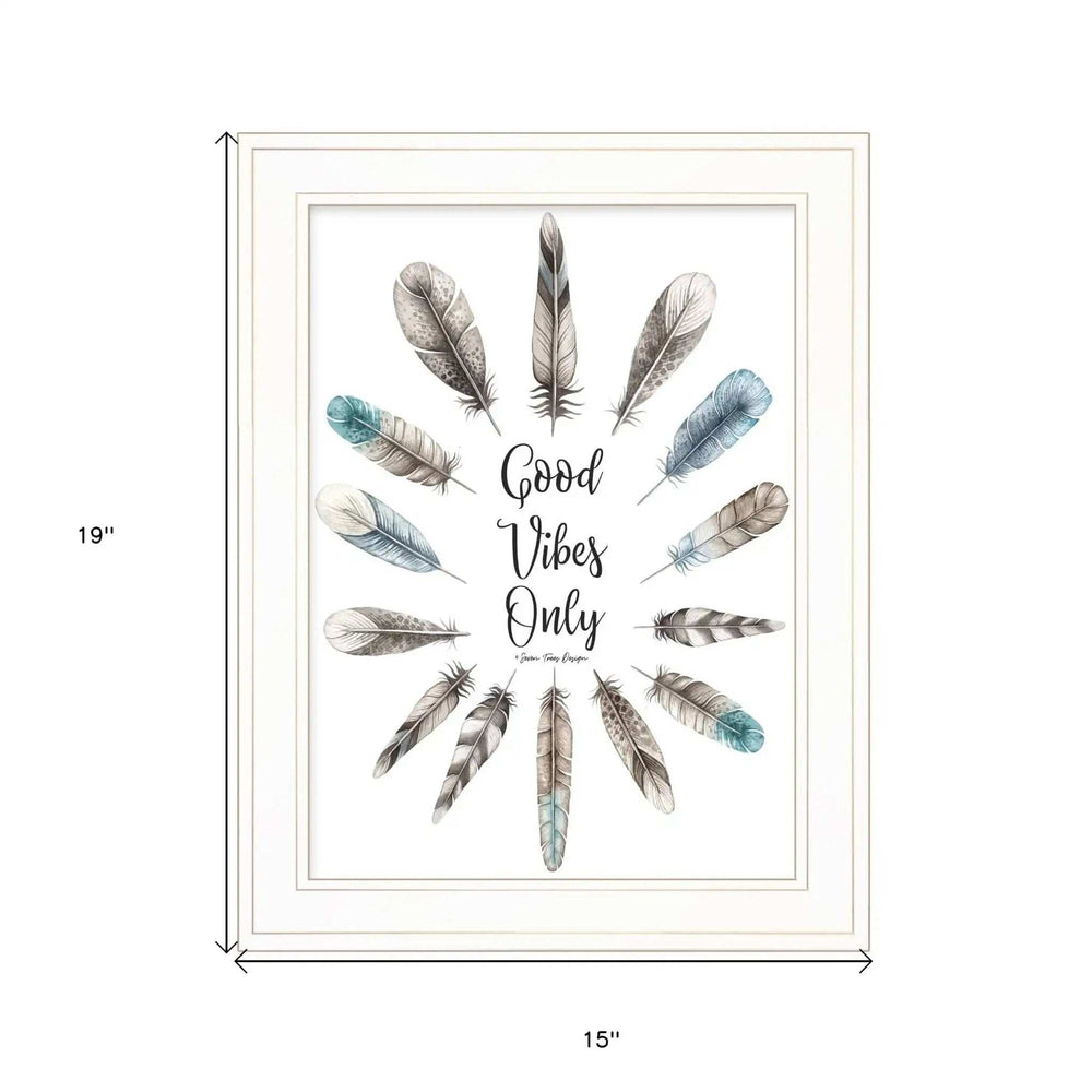 Good Vibes Only 1 White Framed Print Wall Art - Homeroots - Flyclothing LLC