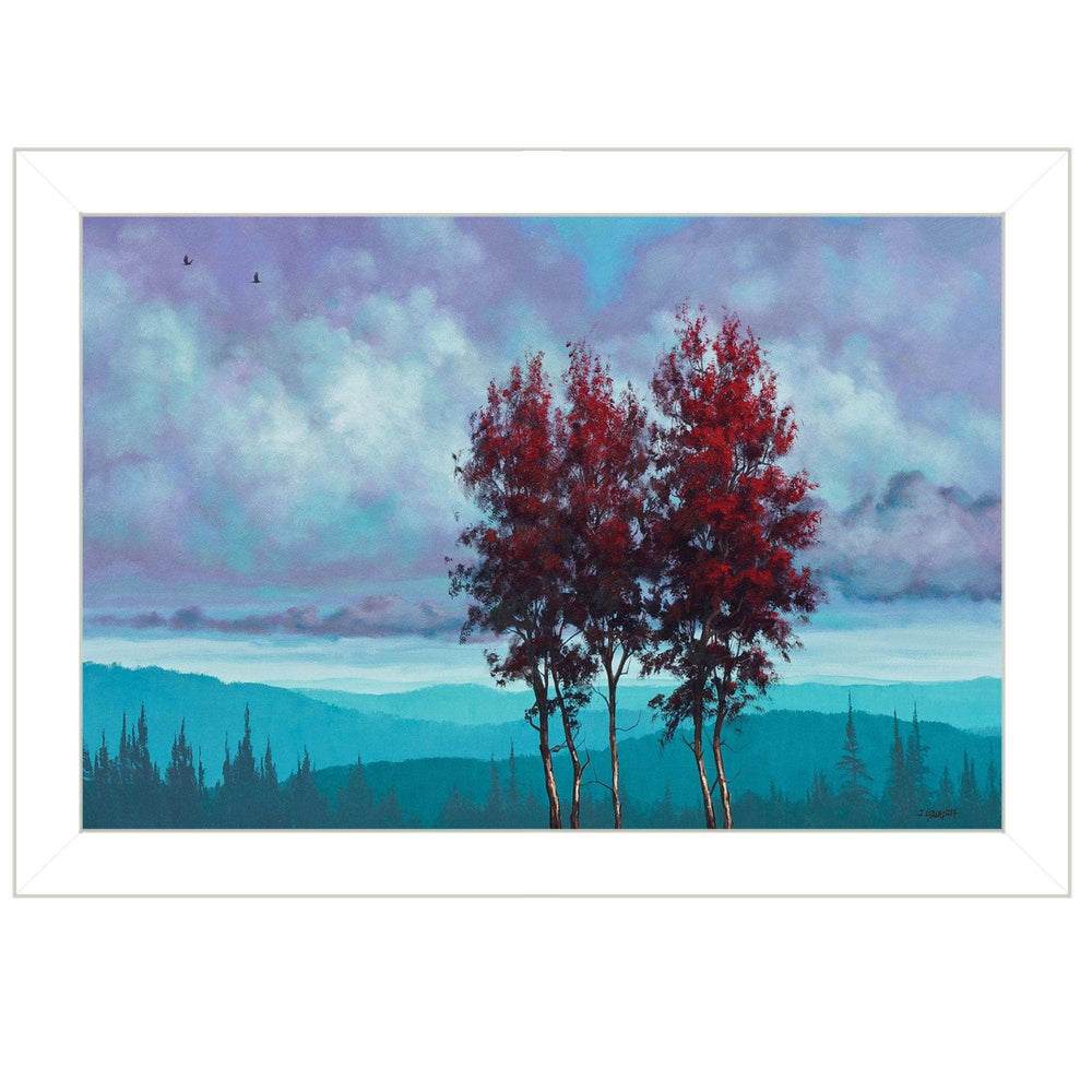 Two Red Trees 1 White Framed Print Wall Art - Homeroots - Flyclothing LLC