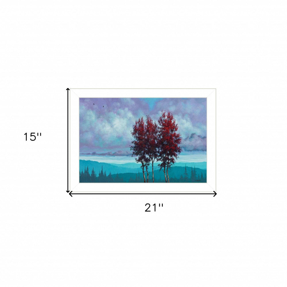 Two Red Trees 1 White Framed Print Wall Art - Homeroots - Flyclothing LLC