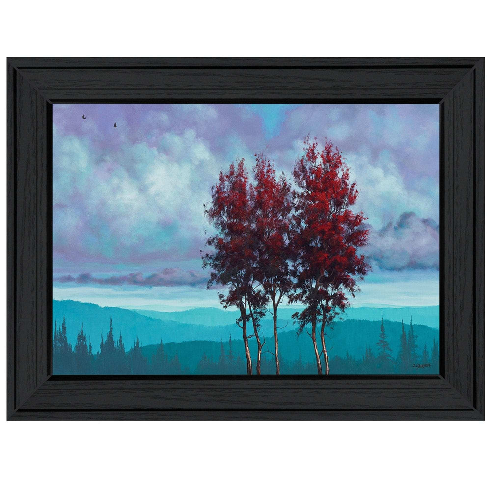 Two Red Trees 2 Black Framed Print Wall Art - Homeroots - Flyclothing LLC