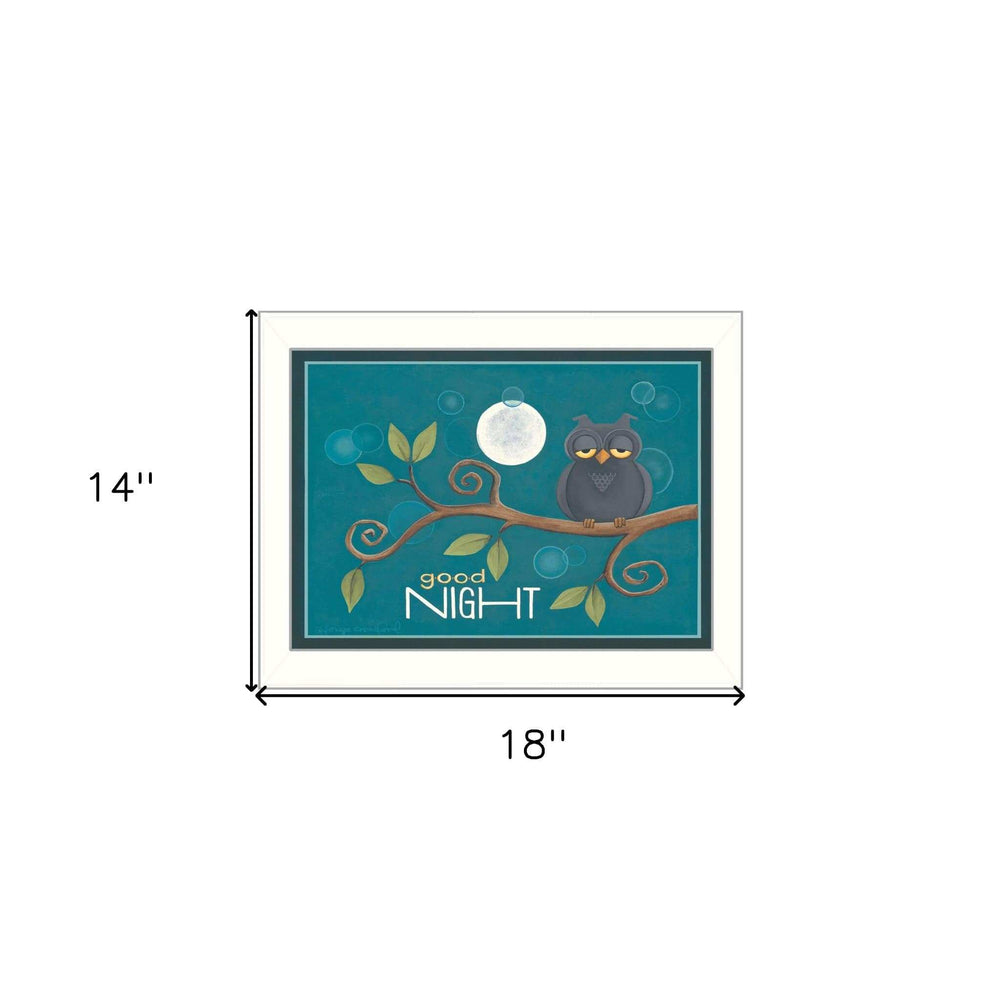 Good Night White Framed Print Wall Art - Homeroots - Flyclothing LLC