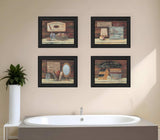 Set Of Four Bathroom I Black Framed Print Bathroom Wall Art - Homeroots - Flyclothing LLC