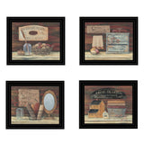 Set Of Four Bathroom COLLECTION I 2 Black Framed Print Bathroom Wall Art - Homeroots - Flyclothing LLC
