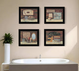 Set Of Four Bathroom COLLECTION I 2 Black Framed Print Bathroom Wall Art - Homeroots - Flyclothing LLC