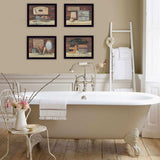 Set Of Four Bathroom COLLECTION I 3 Black Framed Print Bathroom Wall Art - Homeroots - Flyclothing LLC
