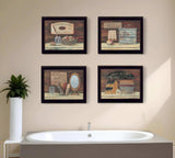 Set Of Four Bathroom COLLECTION I 3 Black Framed Print Bathroom Wall Art - Homeroots - Flyclothing LLC