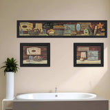 Set Of Three Country Bath II Collection 1 Black Framed Print Bathroom Wall Art - Homeroots - Flyclothing LLC