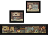 Set Of Three COUNTRY BATH II 8 Black Framed Print Bathroom Wall Art - Homeroots - Flyclothing LLC