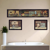Set Of Three COUNTRY BATH II 9 Black Framed Print Bathroom Wall Art - Homeroots - Flyclothing LLC