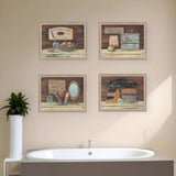 Set Of Four Bathroom II Brown Framed Print Bathroom Wall Art - Homeroots - Flyclothing LLC