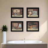 Set Of Four Bathroom Collection II 1 Black Framed Print Bathroom Wall Art - Homeroots - Flyclothing LLC