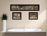 Set Of Three COUNTRY BATH II 10 Black Framed Print Bathroom Wall Art - Homeroots - Flyclothing LLC