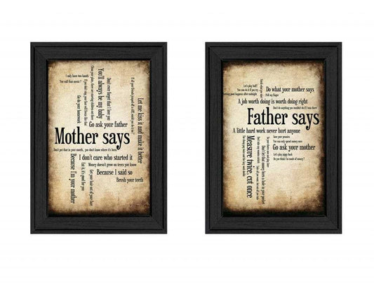 Set Of Two Parents Black Framed Print Wall Art - Homeroots - Flyclothing LLC