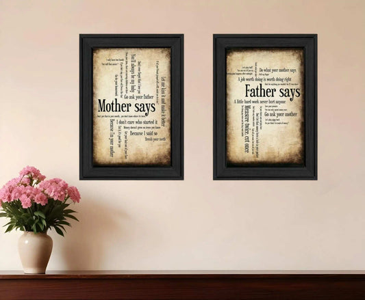 Set Of Two Parents Black Framed Print Wall Art - Homeroots - Flyclothing LLC