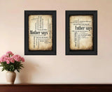 Set Of Two Parents Black Framed Print Wall Art - Homeroots - Flyclothing LLC