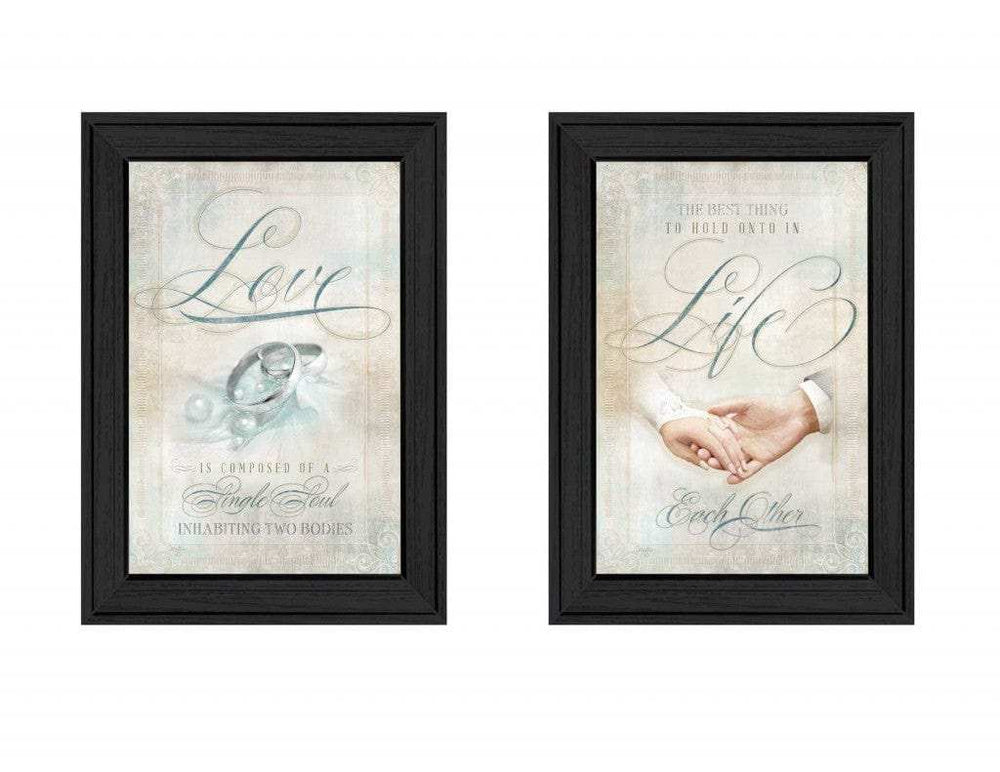 Set Of Two Love 1 Black Framed Print Wall Art - Homeroots - Flyclothing LLC