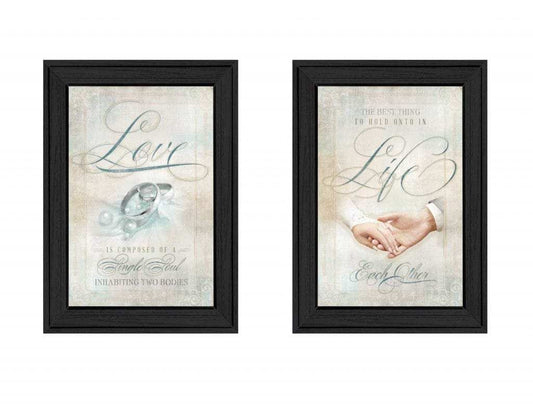 Set Of Two Love 1 Black Framed Print Wall Art - Homeroots - Flyclothing LLC