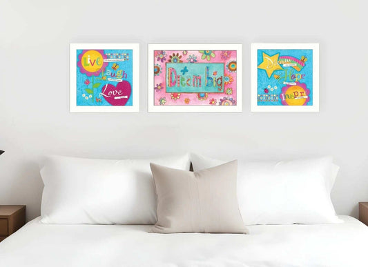 Set Of Three Dream White Framed Print Wall Art - Homeroots - Flyclothing LLC