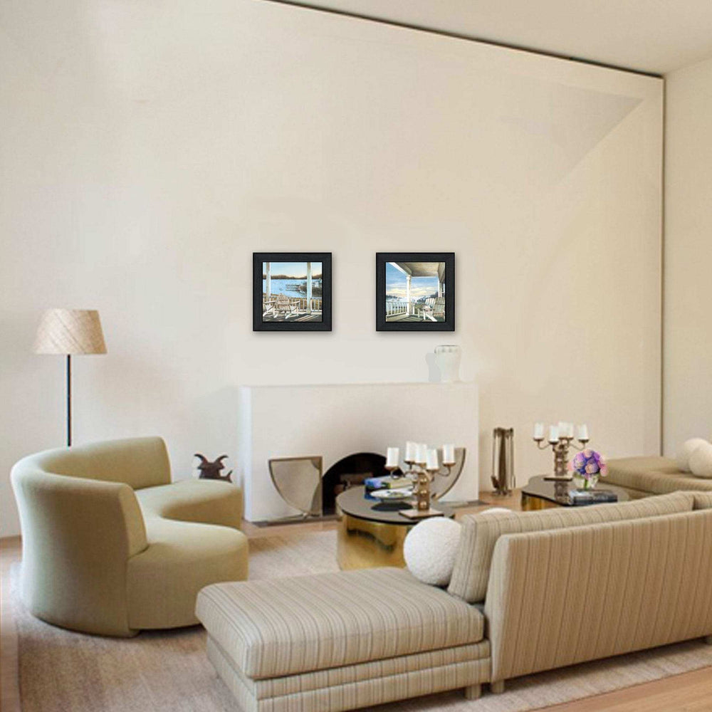 Set Of Two Lake Side Black Framed Print Wall Art - Homeroots - Flyclothing LLC