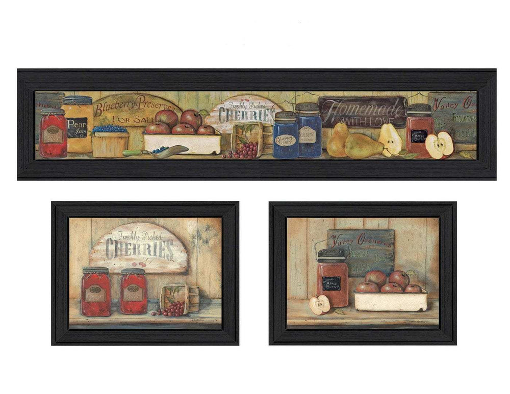Set Of Three Kitchen Black Framed Print Kitchen Wall Art - Homeroots - Flyclothing LLC