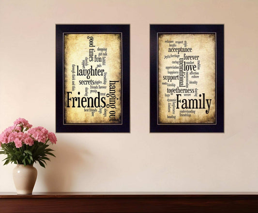 Set Of Two Friends and Family Black Framed Print Wall Art - Homeroots - Flyclothing LLC