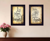 Set Of Two Friends and Family Black Framed Print Wall Art - Homeroots - Flyclothing LLC