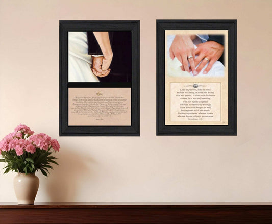 Set Of Two Marriage Black Framed Print Wall Art - Homeroots - Flyclothing LLC