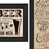 Set Of Three Beer Time Black Framed Print Wall Art - Homeroots - Flyclothing LLC