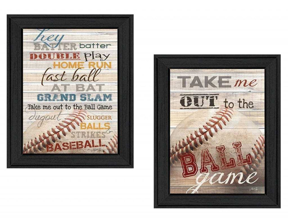 Set Of Two Baseball 1 Black Framed Print Wall Art - Homeroots - Flyclothing LLC