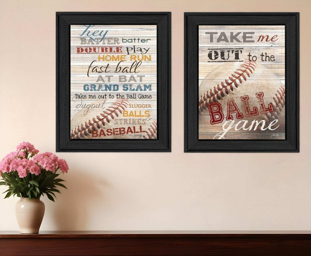 Set Of Two Baseball 1 Black Framed Print Wall Art - Homeroots - Flyclothing LLC