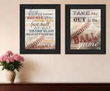 Set Of Two Baseball 1 Black Framed Print Wall Art - Homeroots - Flyclothing LLC
