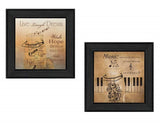Set Of Two Music 3 Black Framed Print Wall Art - Homeroots - Flyclothing LLC