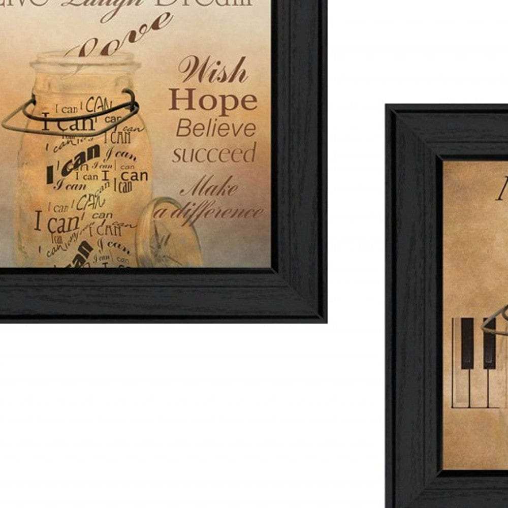 Set Of Two Music 3 Black Framed Print Wall Art - Homeroots - Flyclothing LLC