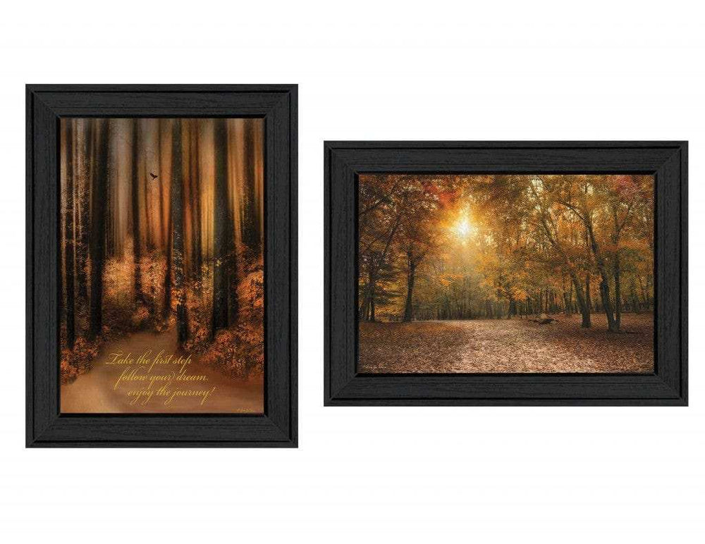 Set Of Two Autumn Black Framed Print Wall Art - Homeroots - Flyclothing LLC