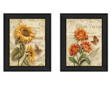 Set Of Two Flowers 2 Black Framed Print Wall Art - Homeroots - Flyclothing LLC