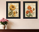 Set Of Two Flowers 2 Black Framed Print Wall Art - Homeroots - Flyclothing LLC