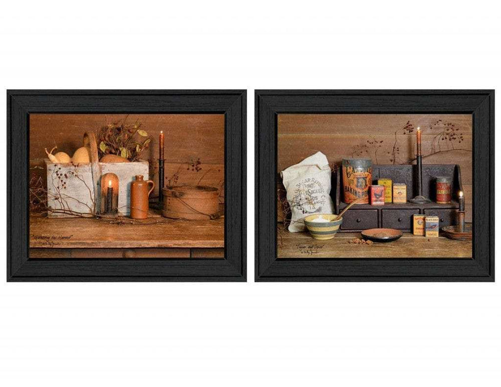Set Of Two Baking Supplies Black Framed Print Wall Art - Homeroots - Flyclothing LLC