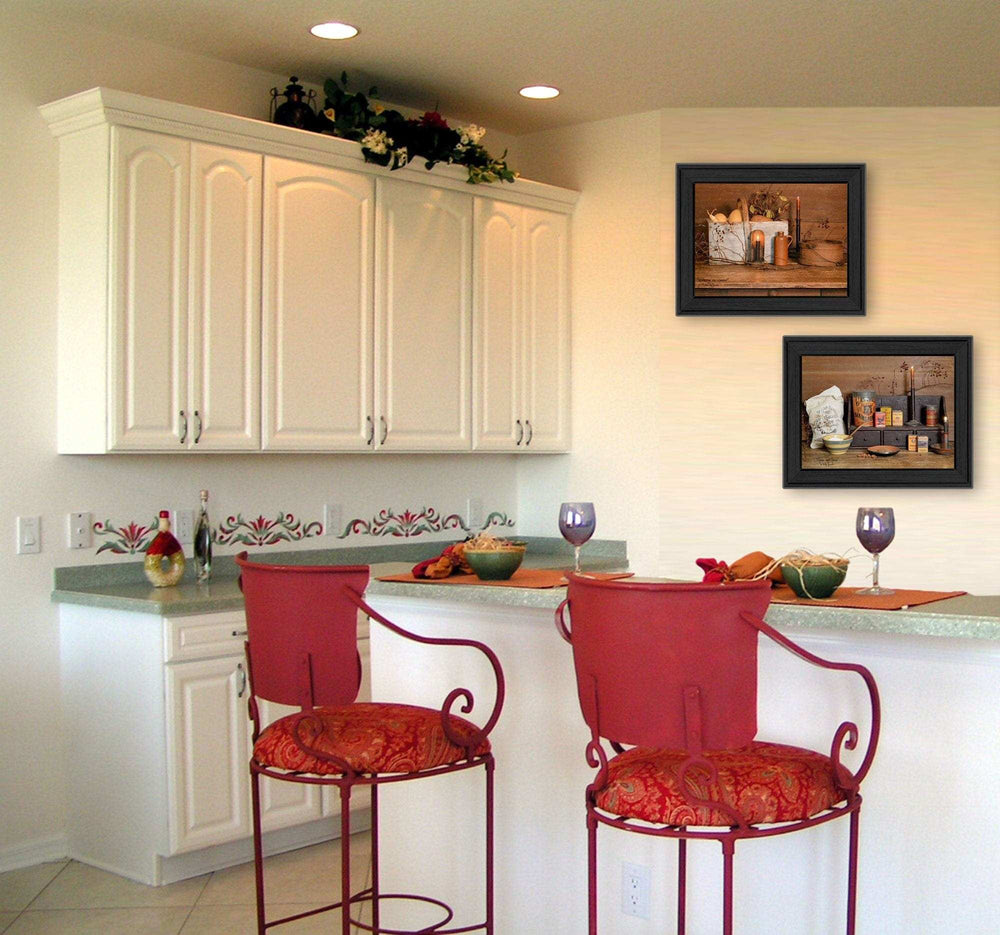 Set Of Two Baking Supplies Black Framed Print Wall Art - Homeroots - Flyclothing LLC