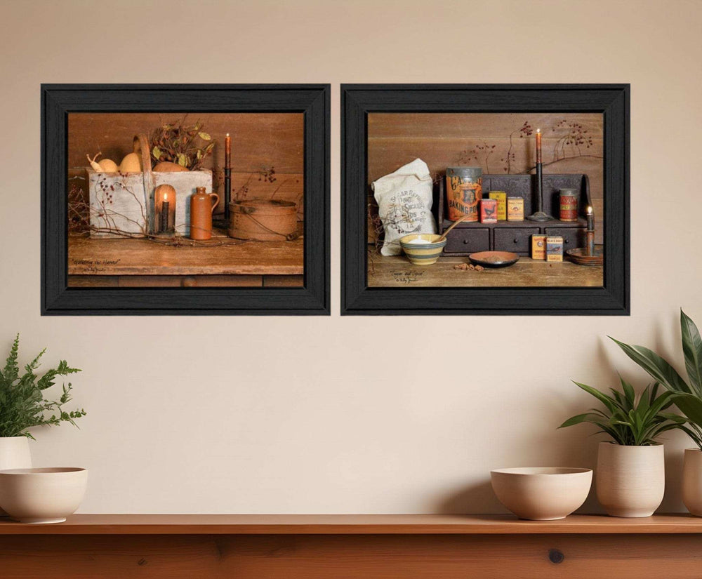 Set Of Two Baking Supplies Black Framed Print Wall Art - Homeroots - Flyclothing LLC