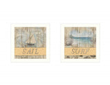 Set Of Two Sail or Surf White Framed Print Wall Art - Homeroots - Flyclothing LLC