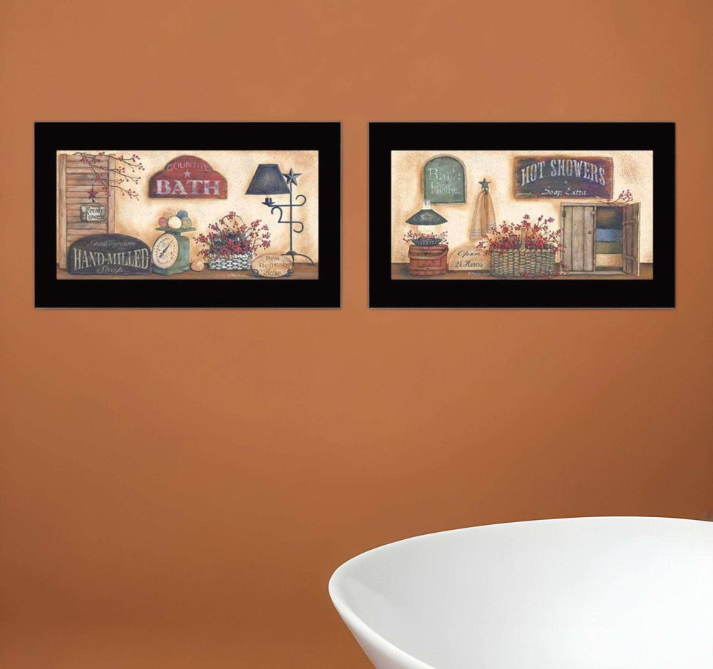 Set Of Two Bath 1 Black Framed Print Bathroom Wall Art - Homeroots - Flyclothing LLC