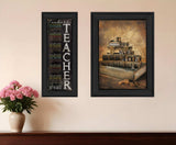 Set Of Two School Black Framed Print Wall Art - Homeroots - Flyclothing LLC