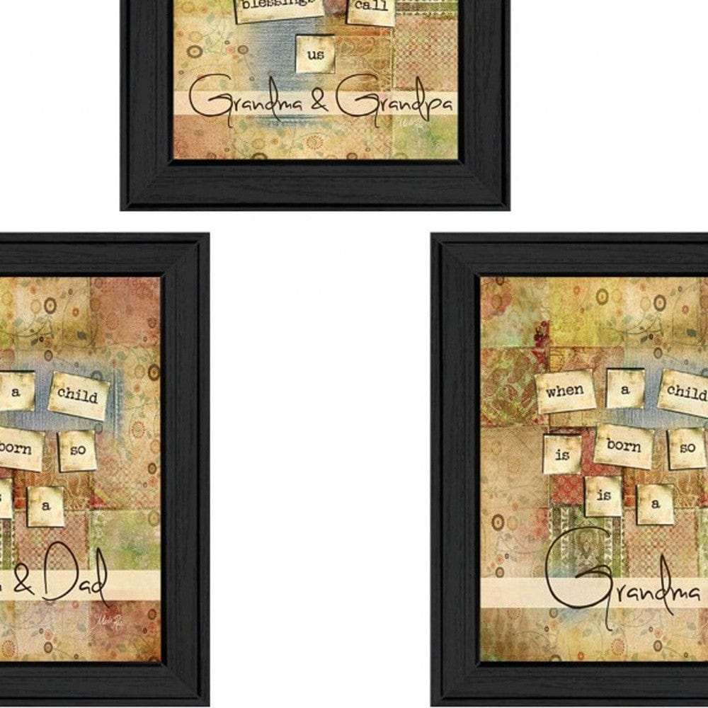 Set Of Three Child Collection Black Framed Print Wall Art - Homeroots - Flyclothing LLC