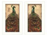 Set Of Two Peacock 1 White Framed Print Wall Art - Homeroots - Flyclothing LLC