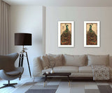 Set Of Two Peacock 1 White Framed Print Wall Art - Homeroots - Flyclothing LLC