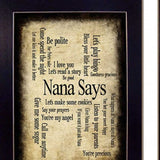 Set Of Two Nana or Papa Black Framed Print Wall Art - Homeroots - Flyclothing LLC